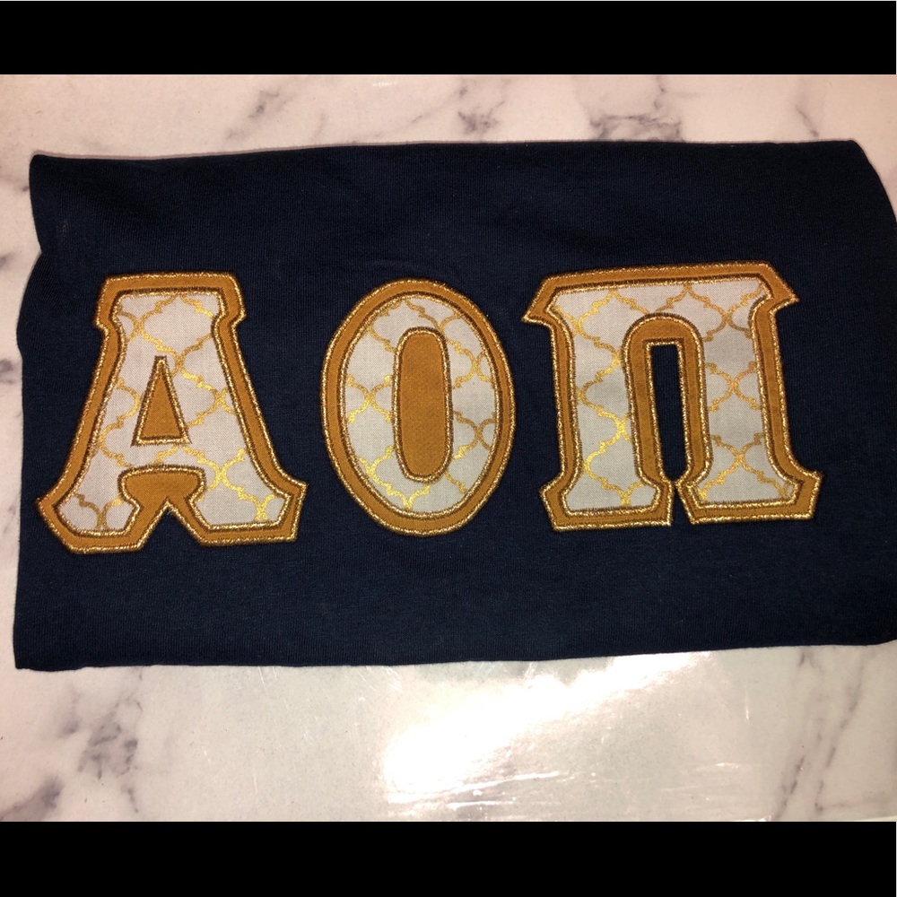 Alpha Omicron Pi short sleeve lettered shirt